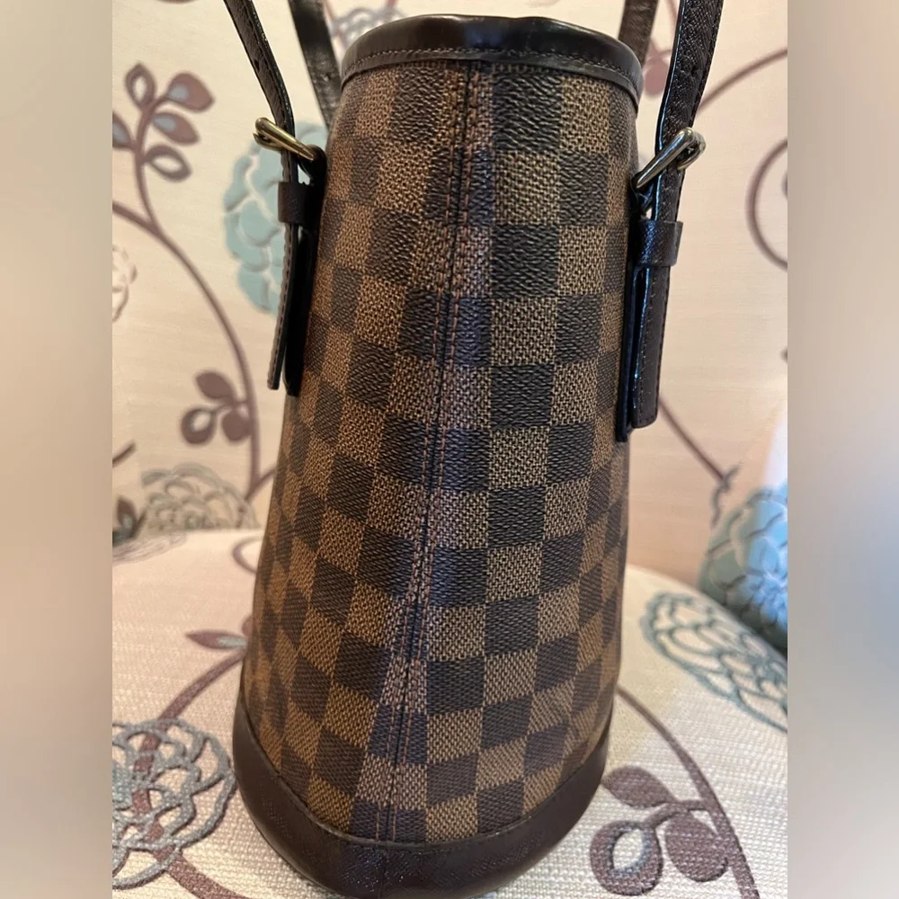 Louis Vuitton dammer ebene pm bucket bag/FULL LEATHER BAG/ EXCELLENT CONDITION - Picture 9 of 15